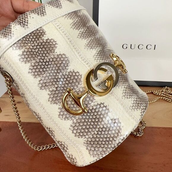 NWOT Gucci Snakeskin Mini Zumi Bucket Bag‎ - Picture 10 of 14